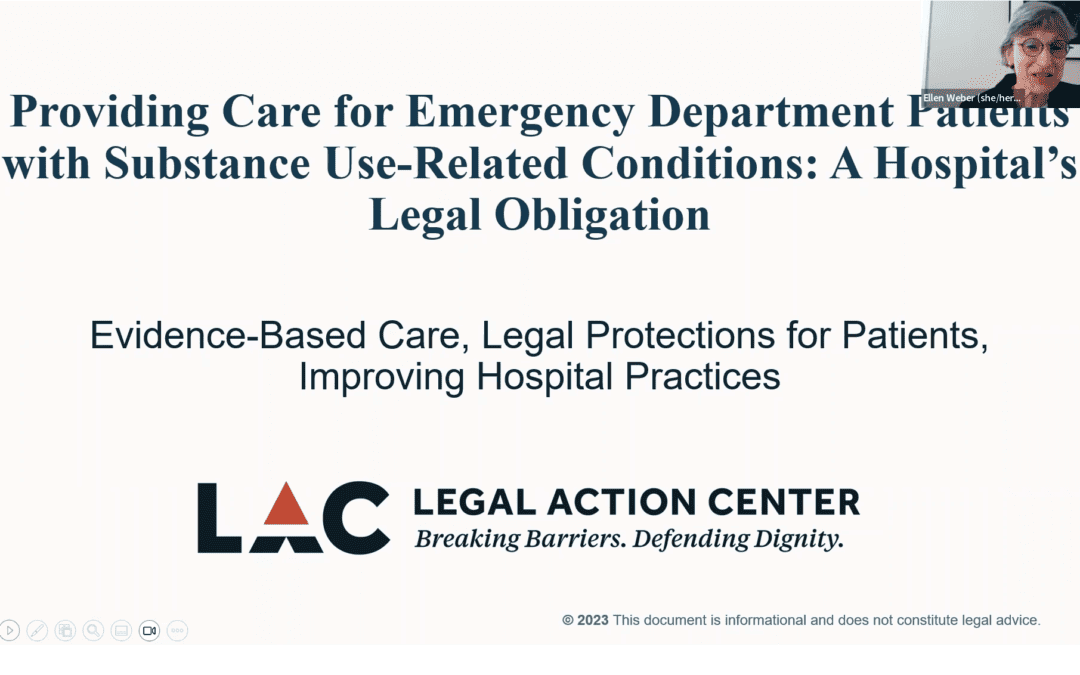 Reverse the Cycle Webinar 2: “Providing Care for ED Patients with Substance Use-Related Conditions: A Hospital’s Legal Obligation”